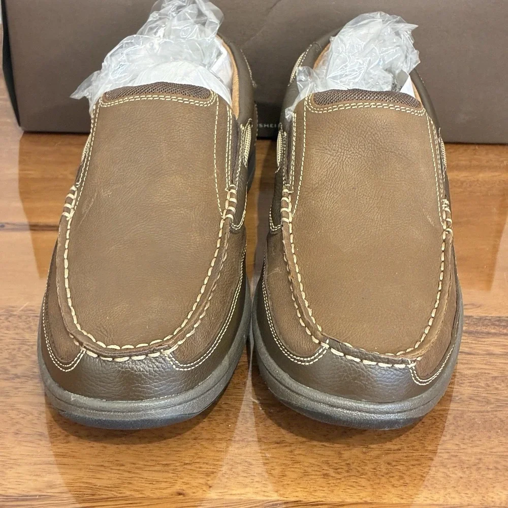 Florsheim Lakeside Slip Mens Size 9 Stone Leather Loafers Boat Shoes NIB